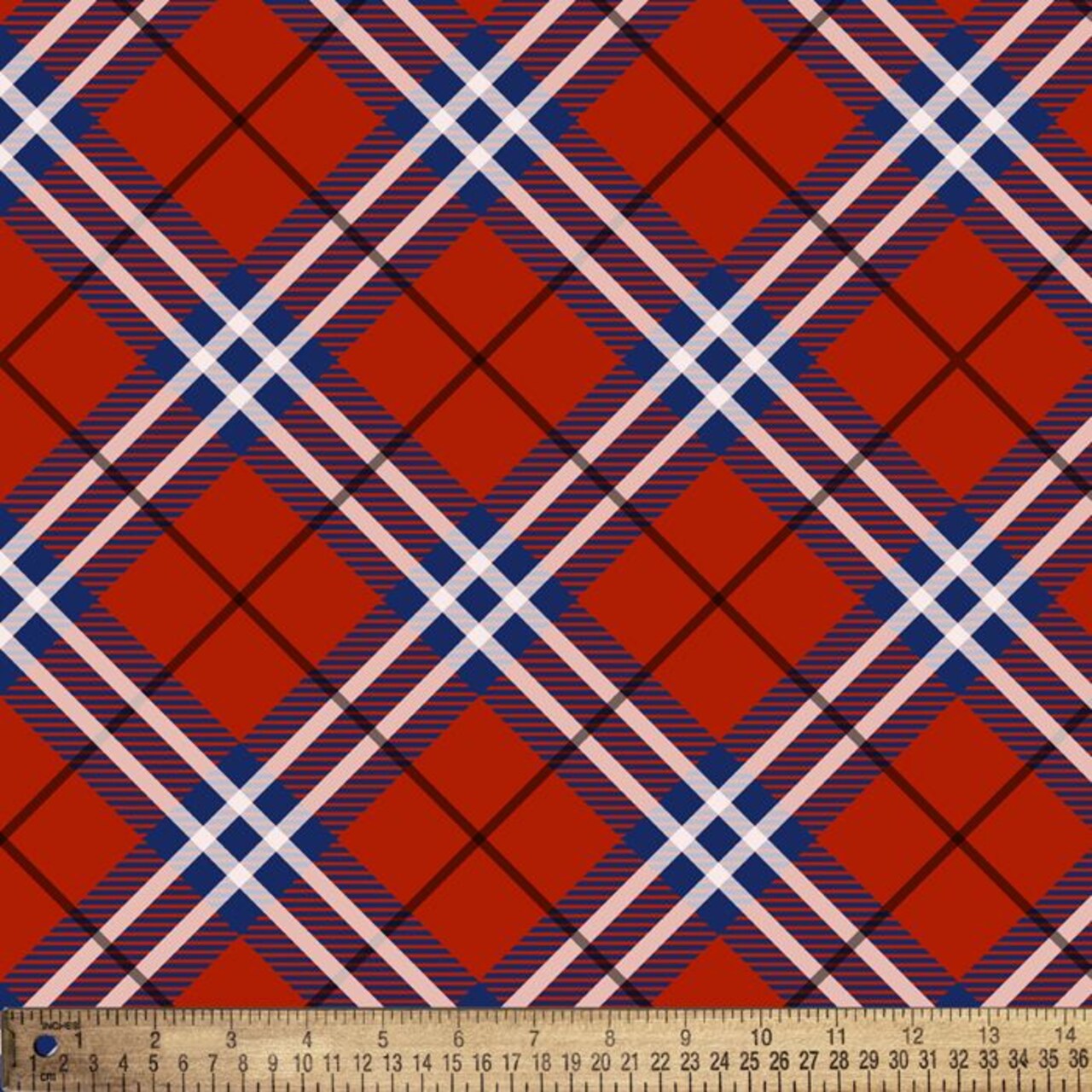 Checkered Plaid Red Anti-Pill Premium Fleece Fabric | By The Yard